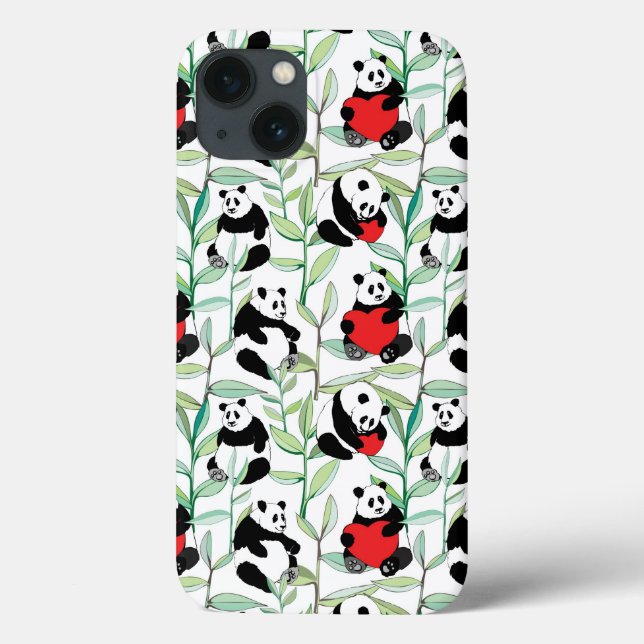 Muster mit schönen Pandas mit Herz Case-Mate iPhone Hülle (Rückseite)