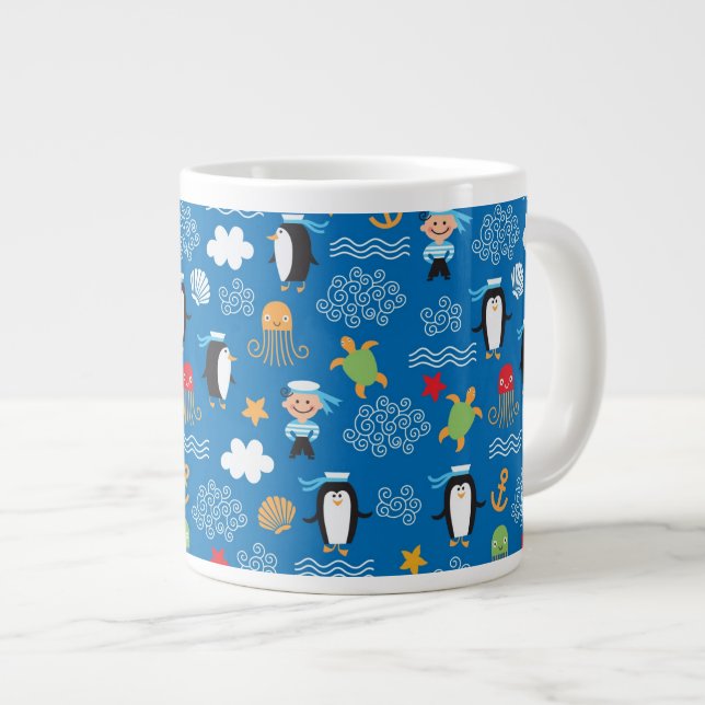 Muster mit Seethema Jumbo-Tasse (Vorderseite Rechts)