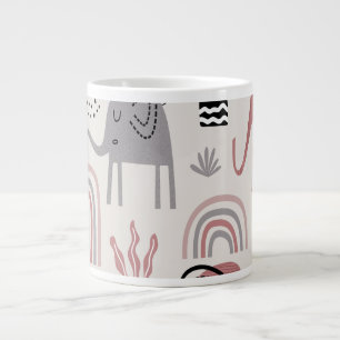 Muster mit süßen Elefanten und Giraffen Jumbo-Tasse