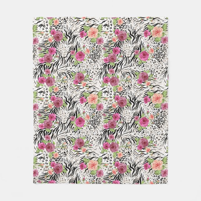 Muster mit Tierdrucken Fleecedecke (Vorderseite)