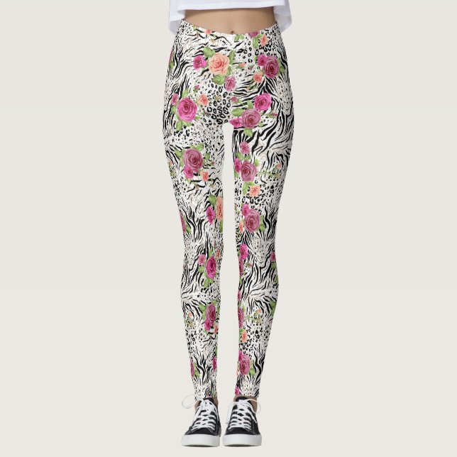 Muster mit Tierdrucken Leggings (Vorderseite)