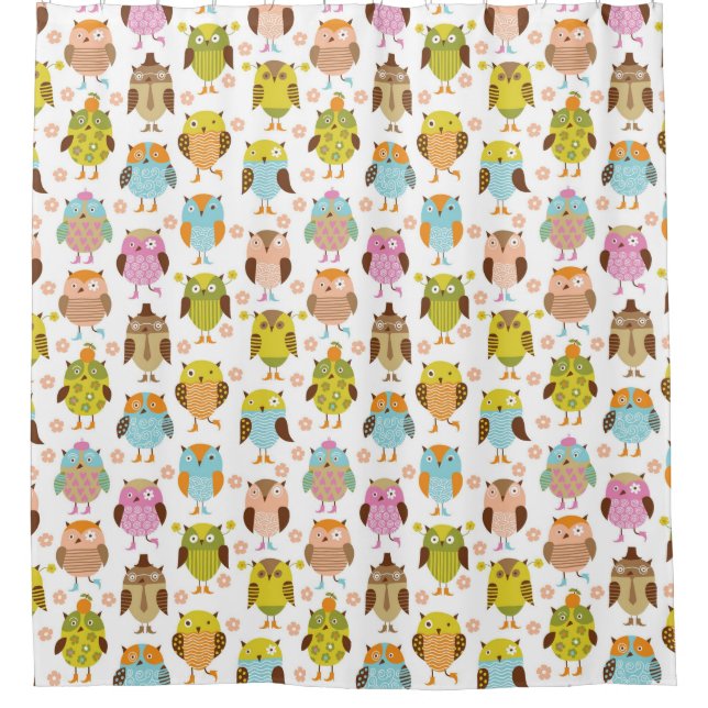 Muster mit Vögeln Duschvorhang (Vorderseite)