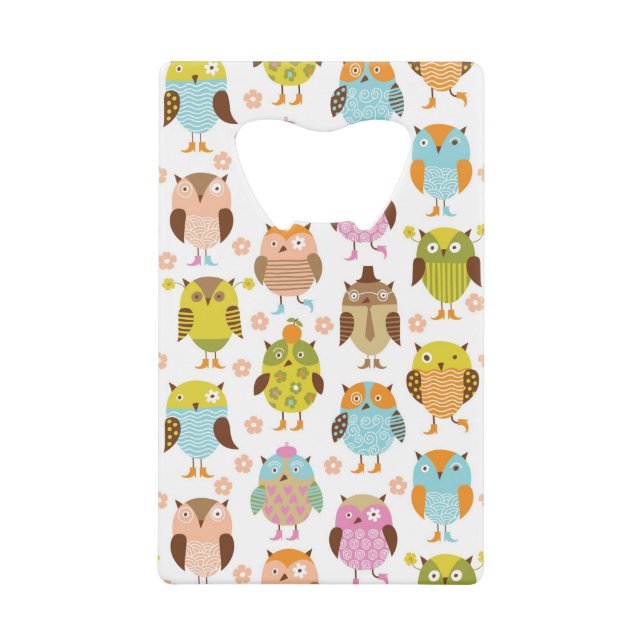 Muster mit Vögeln Kreditkartenflaschenöffner (Vorderseite)