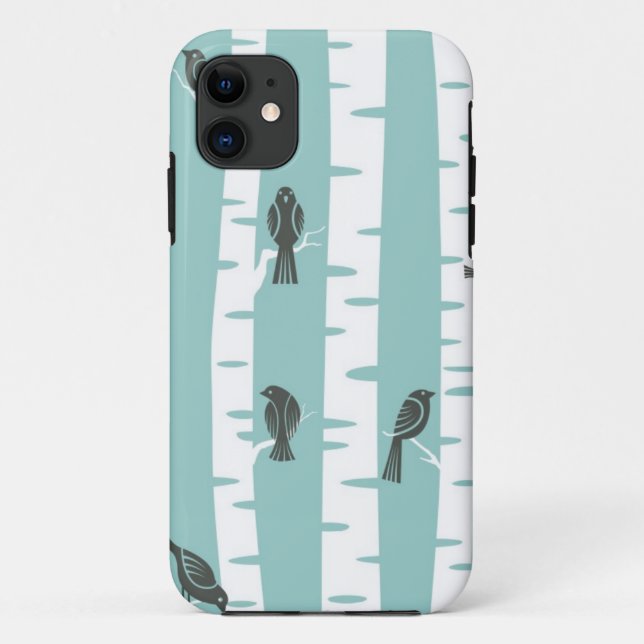 Muster mit Vögeln und Bäumen Case-Mate iPhone Hülle (Rückseite)