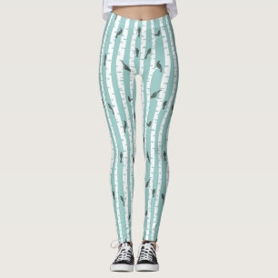 Muster mit Vögeln und Bäumen Leggings