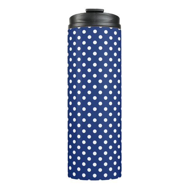 Muster mit weißen Tupfen Thermosbecher (Vorderseite)