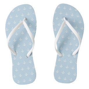 Muster mit weißen Verankerungen in blau Flip Flops