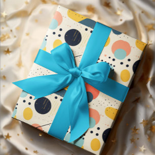 Muster Mitte des Jahrhunderts. Abstrakte Formen Geschenkpapier