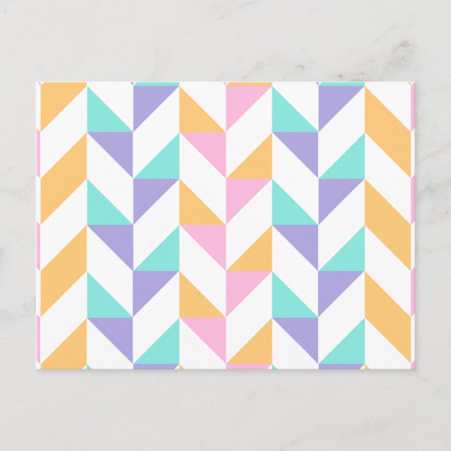Muster Modern farbenfroh - Modefeder geometrisch Postkarte (Vorderseite)