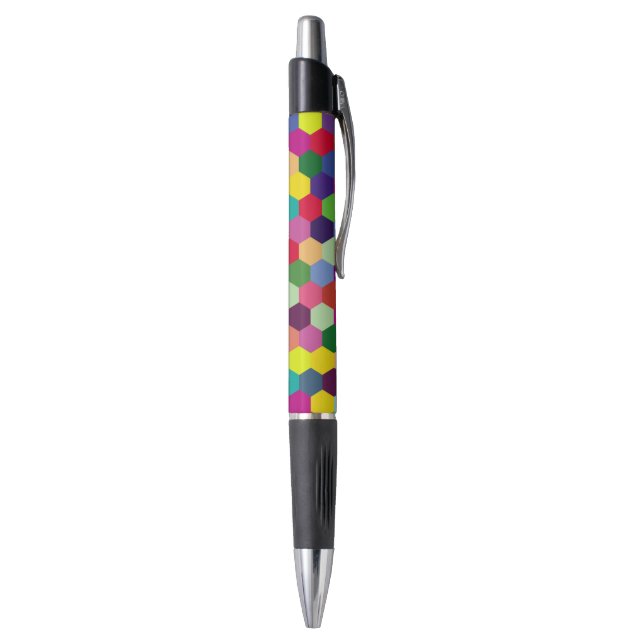 Muster Modern farbenfroh - Modefeder-Hipster Kugelschreiber (Unterseite (Vertikal))