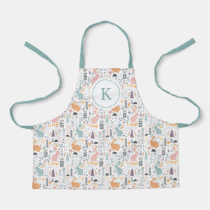 Muster moderner Waldkaninchen Schürze