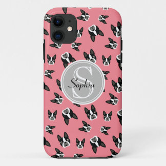 Muster-Monogramm-Handy-Fall Bostons Terrier Case-Mate iPhone Hülle