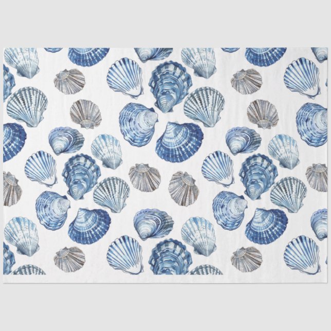 Muster-Muscheln für blaue Clam Seidenpapier (Vorderseite)