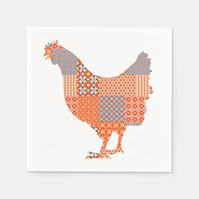 Muster Muster Hühnerfarm Serviette (Vorderseite)