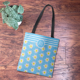 Muster-N-Streifen Cyan-Monogramm-Tasche Tasche