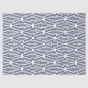 Muster Navy-Blue und White Geometric Seidenpapier