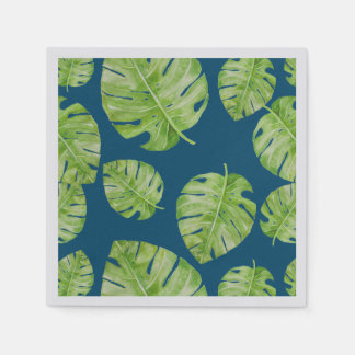 Muster Niedlich Chic Banana Leaf Green Blue Serviette