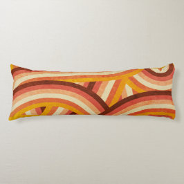 Muster Orange/Creme/braune Retro-Regenbogenstreife Seitenschläferkissen