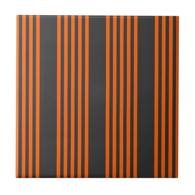 Muster Orange und Kohle, fünf Streifen Fliese (Vorderseite)