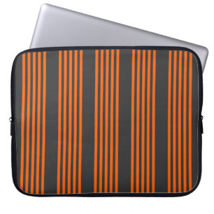 Muster Orange und Kohle, fünf Streifen Laptopschutzhülle