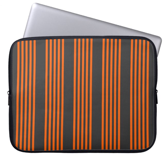 Muster Orange und Kohle, fünf Streifen Laptopschutzhülle (Vorderseite)
