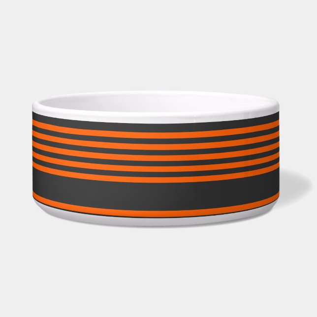 Muster Orange und Kohle, fünf Streifen Napf (Vorderseite)