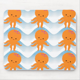 Muster Orangen- und Blauwellen Mousepad