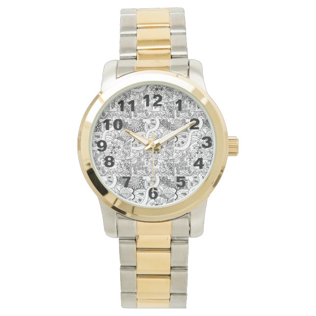 Muster Oversized Two-Tone-Armbanduhr Armbanduhr (Vorderseite)