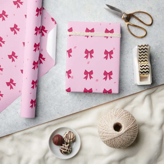 Muster-Papier für rote Bows Geschenkpapier (Kunsthandwerk)