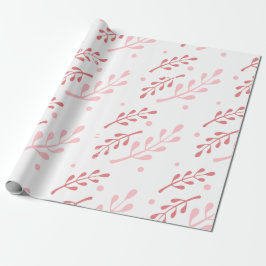Muster-Papier mit rotem Leaf Geschenkpapier