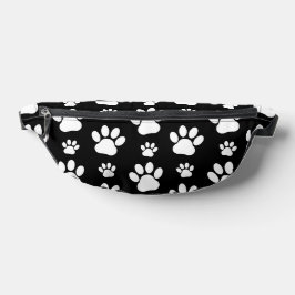 Muster, Paw-Prints, Hundeschrauben, Schwarz und We Bauchtasche