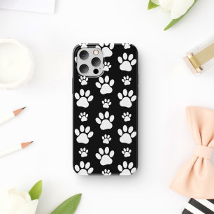 Muster, Paw-Prints, Hundeschrauben, Schwarz und We Case-Mate iPhone Hülle