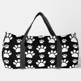 Muster, Paw-Prints, Hundeschrauben, Schwarz und We Duffle Bag