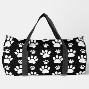 Muster, Paw-Prints, Hundeschrauben, Schwarz und We Duffle Bag