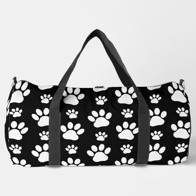 Muster, Paw-Prints, Hundeschrauben, Schwarz und We Duffle Bag (Vorderseite)