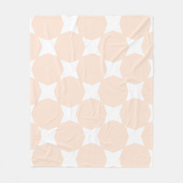 Muster Peach Pastell & White Star Fleecedecke