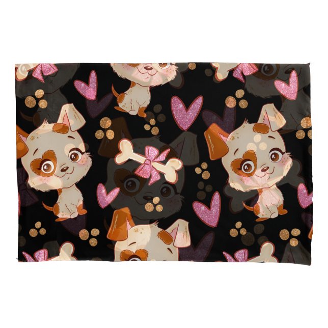 Muster Pets Niedlich Funny Puppy Lover Kissenbezug (Vorderseite-Links)