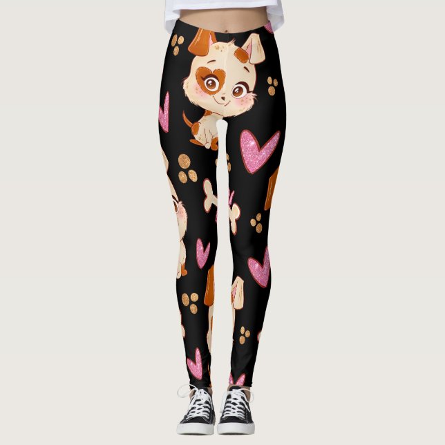 Muster Pets Niedlich Funny Puppy Lover Leggings (Vorderseite)