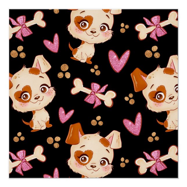 Muster Pets Niedlich Funny Puppy Lover Poster (Vorderseite)