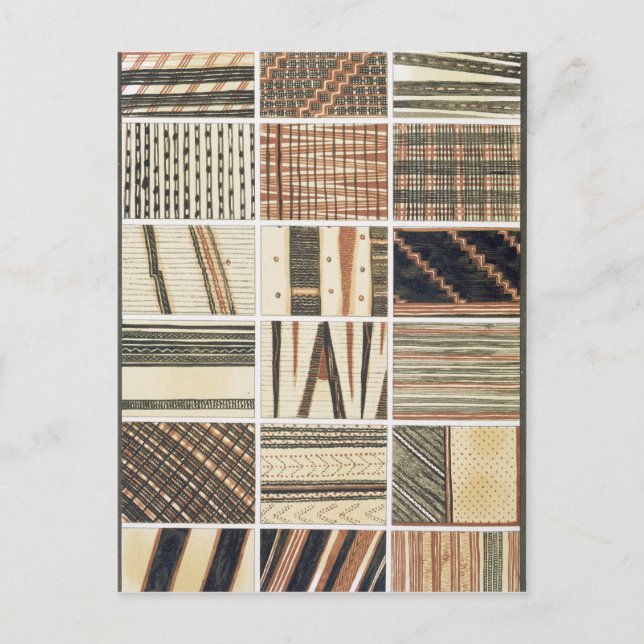 Muster polynesischer Tapa aus Cook Postkarte (Vorderseite)