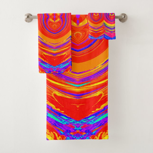 Muster psychedelischer Farben Badhandtuch Set (Insitu)
