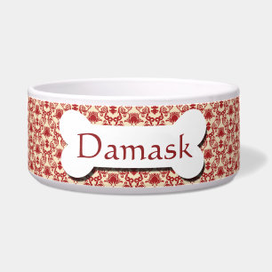 Muster Red and Cream Damask Napf