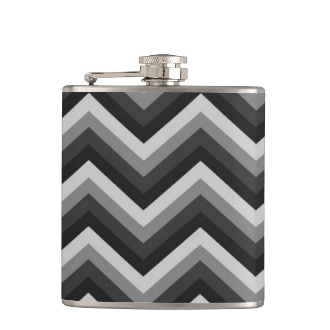 Muster Retro Zickzack-Chevron Flachmann (Vorderseite)