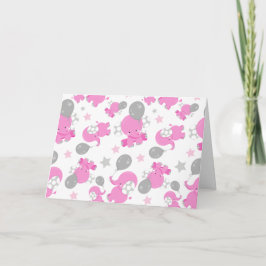 Muster rosa Elefanten, Niedliche Elefanten, Sterne Karte