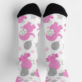 Muster rosa Elefanten, Niedliche Elefanten, Sterne Socken
