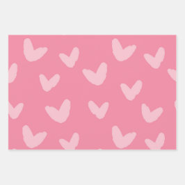 Muster rosa Farben süße Liebe Kunst Geschenkpapier Set