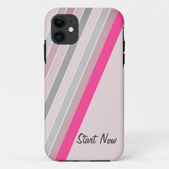 Muster rosa- graue Streifen iPhone Fälle Case-Mate iPhone Hülle (Rückseite)