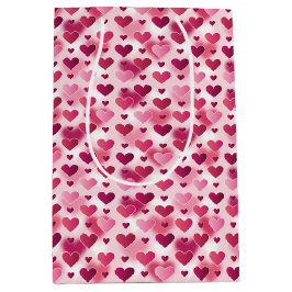 Muster rosa Herzen - Valentinstag Thema Mittlere Geschenktüte