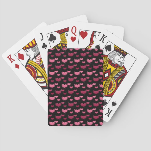 Muster Rosa und Rotes Herz Spielkarten (Rückseite)