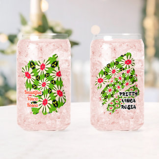 Muster Rosa und Weiße Blume Dosenglas